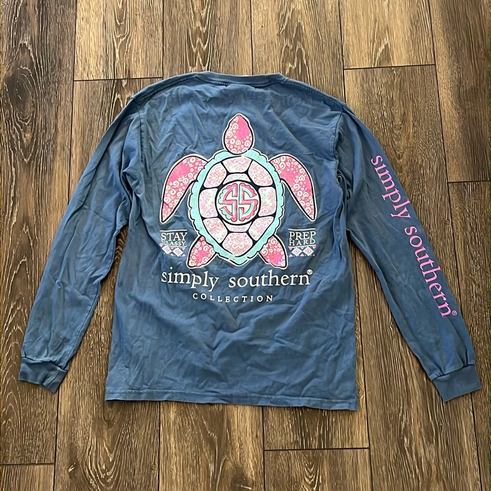 Simply Souther Turtle Stay Classy Prep Hard Womens Small Long Sleeve Shirt